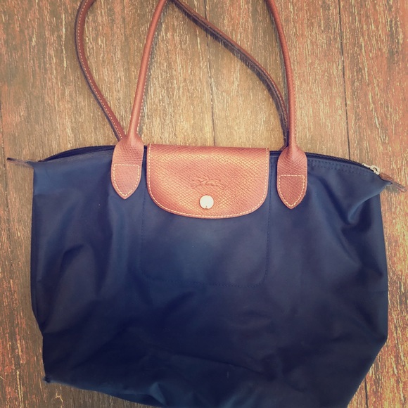 Longchamp Handbags - Longchamp - Navy Le Pliage Medium Shoulder Tote
